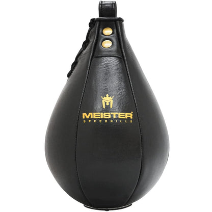 Meister SpeedKills Leather Speed Bag w/Lightweight Latex Bladder - Black - Large (10.5" x 7") (26.7 cm x 17.8 cm)