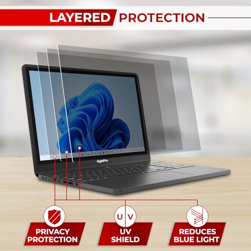 SightPro 15.6 Inch 16:9 Laptop Privacy Screen Filter - Computer Monitor Privacy Shield and Anti-Glare Protector