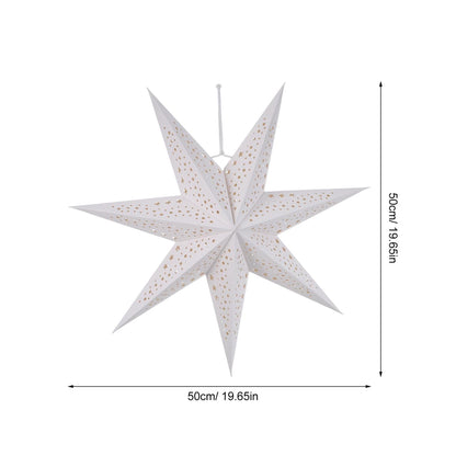 VICASKY 3-Pack Paper Star Lantern Lampshades White Seven-Pointed Star Design Easy Install Christmas Hanging Pendant Decor