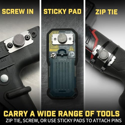 PinPal Pro | Universal Tool Holster - Gravity Locking Clip-On Tool Belt Holder for Drills, Impacts, and Other Tools
