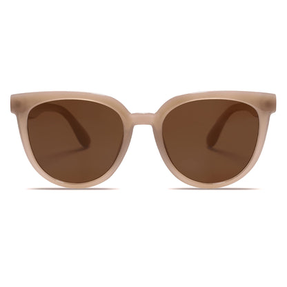SOJOS Trendy Cat Eye Round Polarized Sunglasses for Women Fashion UV Protection Sunnies Sunglasses SJ2175