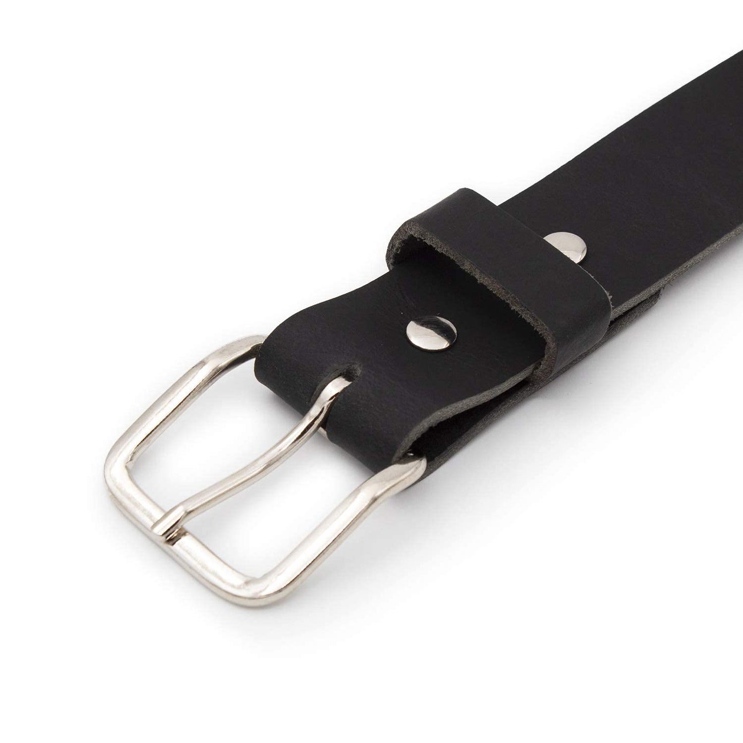 Main Street Forge Journeyman Leather Belt | Made in USA | Black w/Silver Buckle | Size 38
