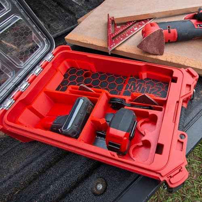 Packout Compact Tool Organizer for 2526-20 M12 Fuel Brushless Milwaukee Oscillating Multi-Tool, Accessories and Batteries for Enhanced Protection. "BOX AND TOOLS NOT INCLUDED"