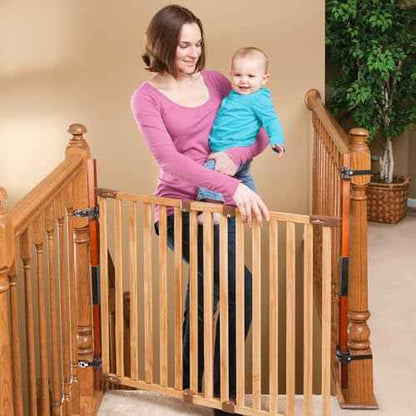 2 Pcs No Hole Stairway Baby Gate Mounting Kit - Fits Round & Square Banisters, Compatible with Most Hardware and Pressure Mount Baby Gates Up to 37 inches Tall