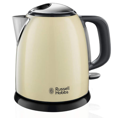 Russell Hobbs Colours+ 24994-70 Kettle [1.0 L] Stainless Steel Cream (2400 W, Quick Boil Function, Removable Limescale Filter, External Water Level Indicator, Small Travel Kettle)