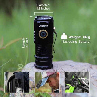 Mini Flashlight 2550 Lumens Rechargeable USB C Charging, Small Flashlights High Lumens 5 Modes, Pocket Flashlight with Clip, Magnetic Flashlight for EDC,Camping, Hiking,Emergency(2 Pack)