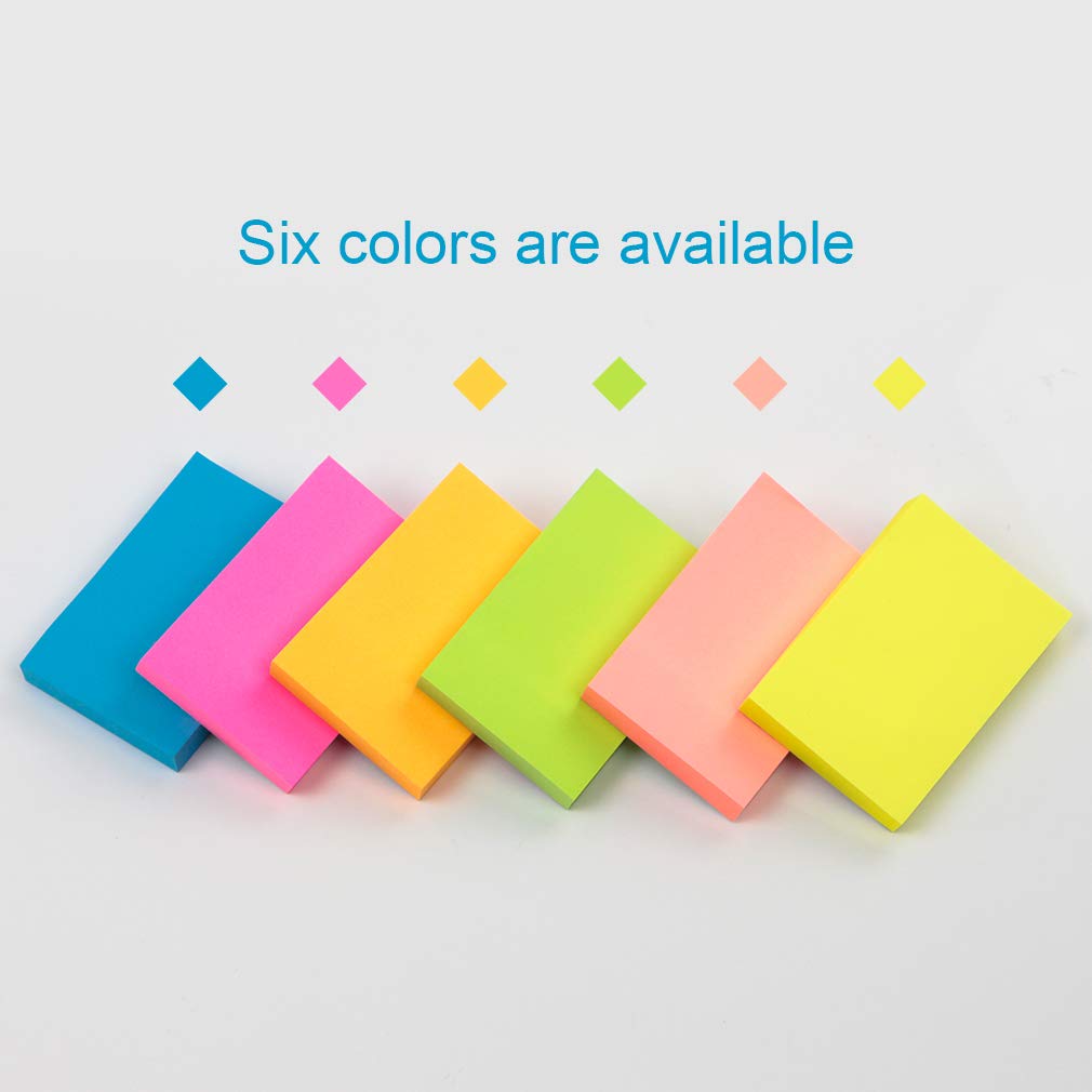 Sticky Notes - VANZAVANZU Self-Stick Notes 2x3 in, 12 Pads, 100 Sheets/Pad, 6 Bright Colors, Easy Post Notes (3x2 in, 12 Pads)
