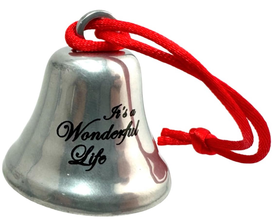 It's A Wonderful Life Ornament Bell on Ribbon Movie Souvenir Steel Metal Keepsake Christmas Decoration Made in the USA in a Bedford Falls Gift Bag