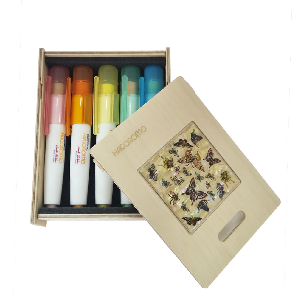 Hagoromo Wood Holder Case with 5 Colors Chalk Holder