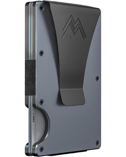 Mountain Voyage Co Minimalist Wallet for Men & Women - Slim RFID Wallet, Scratch Resistant, Credit Card Holder & Money Clip, Easily Removable Money & Cards, (Gunmetal Titanium)