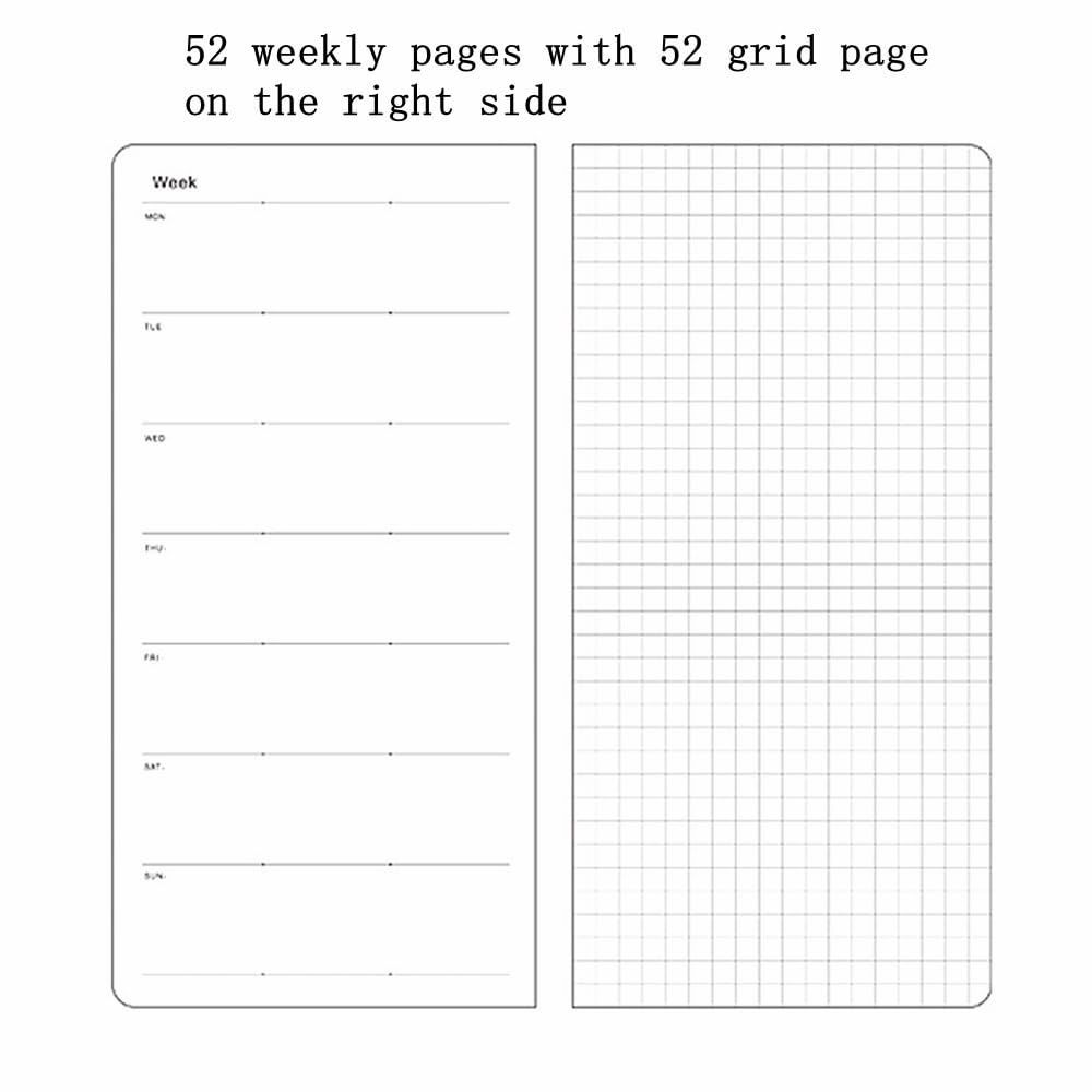 Undated Weekly Planner Notebook Pocket Organizer Appointment Book Journal Notebook A6 Week Plan Notepad (Sky blue with cover)