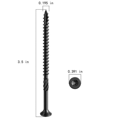 Wensilon #10 * 3-1/2" Black Deck Screws, (292pcs) 5 lbs.Exterior Wood Screws, Rust Resistant Epoxy Coated, Bronze, T20 Star Bit