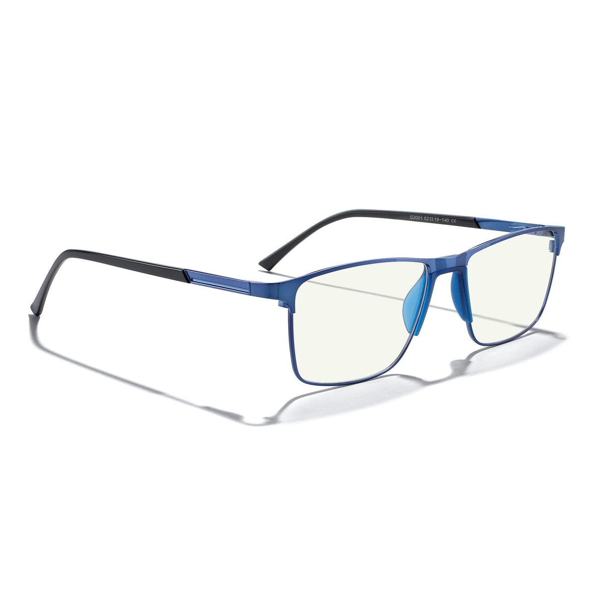 MERRY'S Fashion Blue Light Blocking Glasses - Reading Glasses Metal Frame Spring Hinge Readers for Men Eyeglasses (Blue-52MM, 2.50)