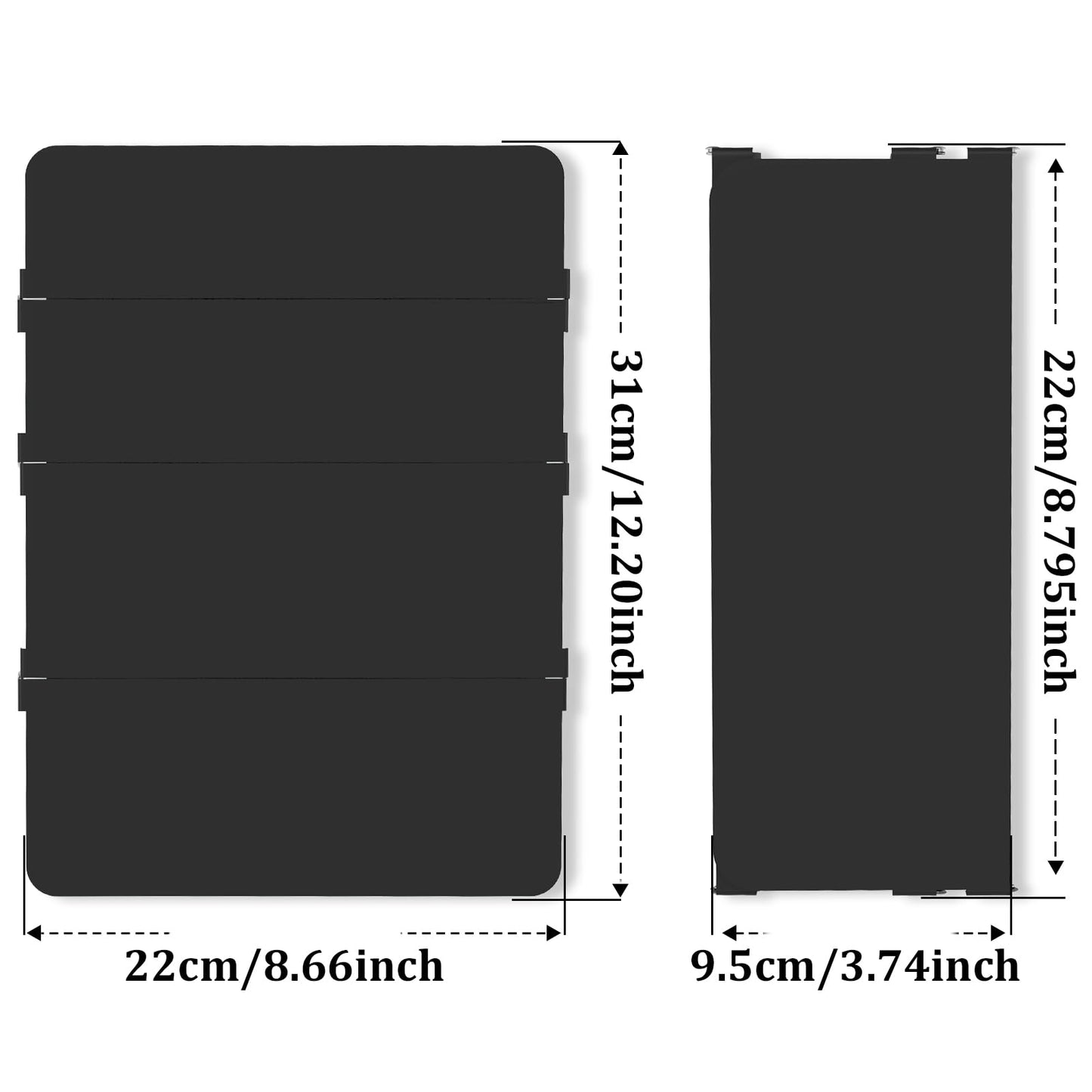 Nursing Clipboard Foldable-4 Layers Aluminum Nurse Foldable Clipboard Nursing Medical Edition Cheat Sheets, Pocket Size Pen Clip for Nurses Students School and Doctors-Black