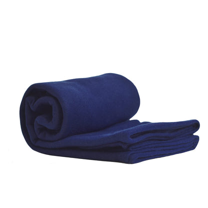 Wolf Essentials Cozy-Soft Microfleece Travel Blanket, 50x60 Inch, Lightweight, Compact, Perfect for Airplane and Car, Navy