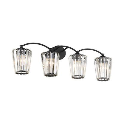 Aipsun Crystal Vanity Light Fixtures Black Bathroom Light Fixtures Crystal Wall Lights for Bathroom E26 Base (Exclude Bulb)