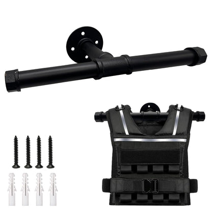 Yaellede Running Weighted Vest Hanger Tactical Gear, Plate Carrier Hanger, Police Gear Rack, Wall Mount Weight Plate Holder, Heavy Duty Accessories For Backpack (Black)