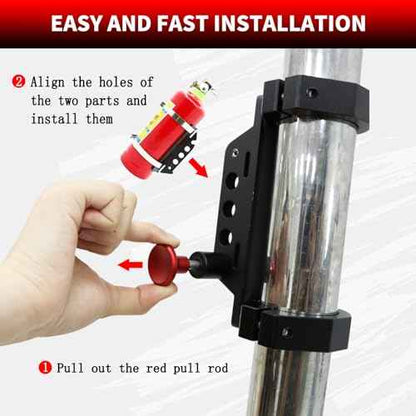CNC Aluminum UTV Fire Extinguisher Mount Kit, Adjustable Roll Bar Fire Extinguisher Bracket Quick Release Compatible with UTV Polaris RZR SXS Ranger ATV Fit on 1.5"/1.65"/1.75"/1.85"/2"