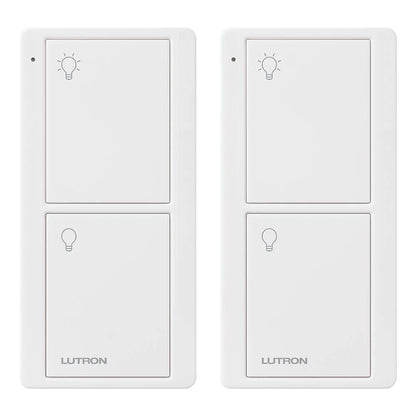 Lutron Pico Remote for Caseta Smart Switch, 2-Button Control , On/Off Control, For Table Top or Wallmount Use, PJ2-2B-GWH-L01, White