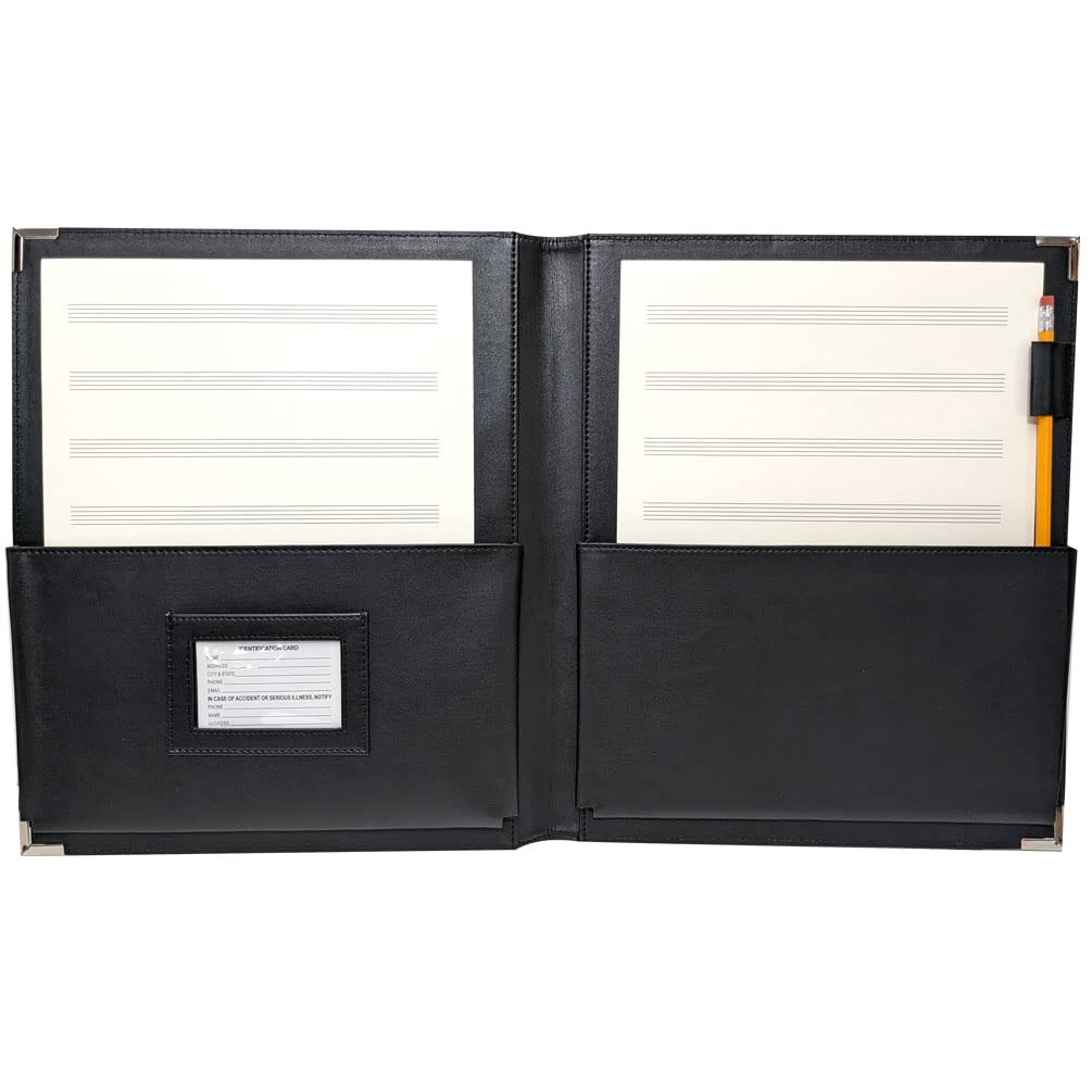 New! MSP Big Band Sheet Music Folder | 11.5" x 13.75" - Sheet Music Folios Storage Folder with Straps Closures for Band, Orchestra, Soloist, Piano - Instrument Player (MSP-240-Black)