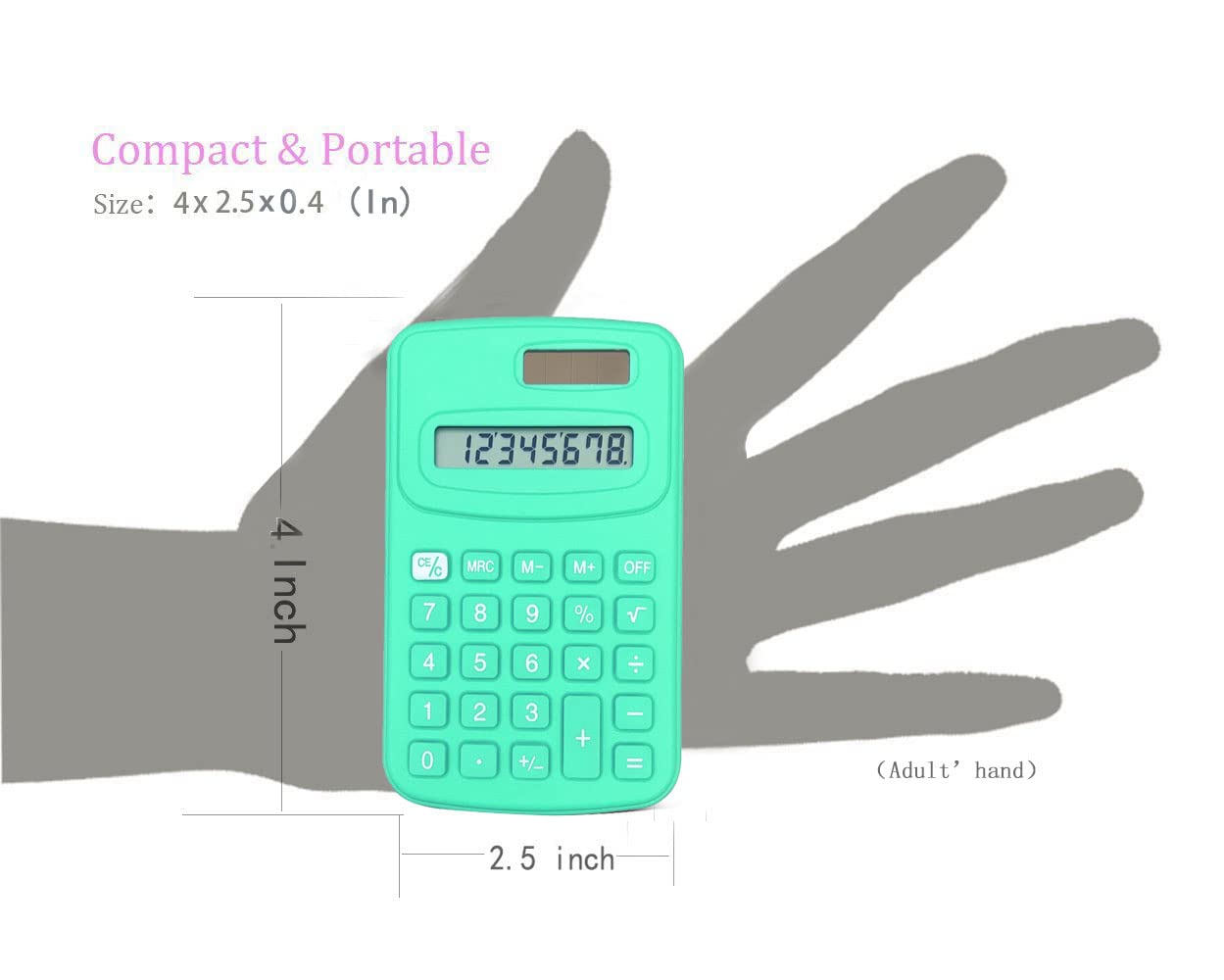 Basic Calculator, BESTWYA Calculators for Classroom with 8 Digit Silicone Button (4 Colors, Set of 8)