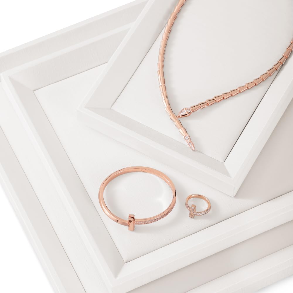 Yinbeini Jewelry Trays, Leather Tray, Luxury White Jewelry Organizer Tray For Necklace,Earring,Ring,Flat Jewelry Organizer For Dresser