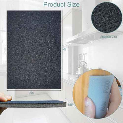 20 PCS 3 x 4 Inch 600 Grit Sanding Sponge, Ultra Fine Sanding Sponges Pads, Soft Foam Hand Sander Block Wet Dry Sandpaper for Model Drywall Metal Wood Furniture Polishing