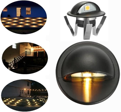 FVTLED Pack of 10 Warm White Low Voltage LED Deck Lights kit Φ1.38 Outdoor Garden Yard Decoration Lamp Recessed Landscape Pathway Step Stair Warm White LED Lighting, Black