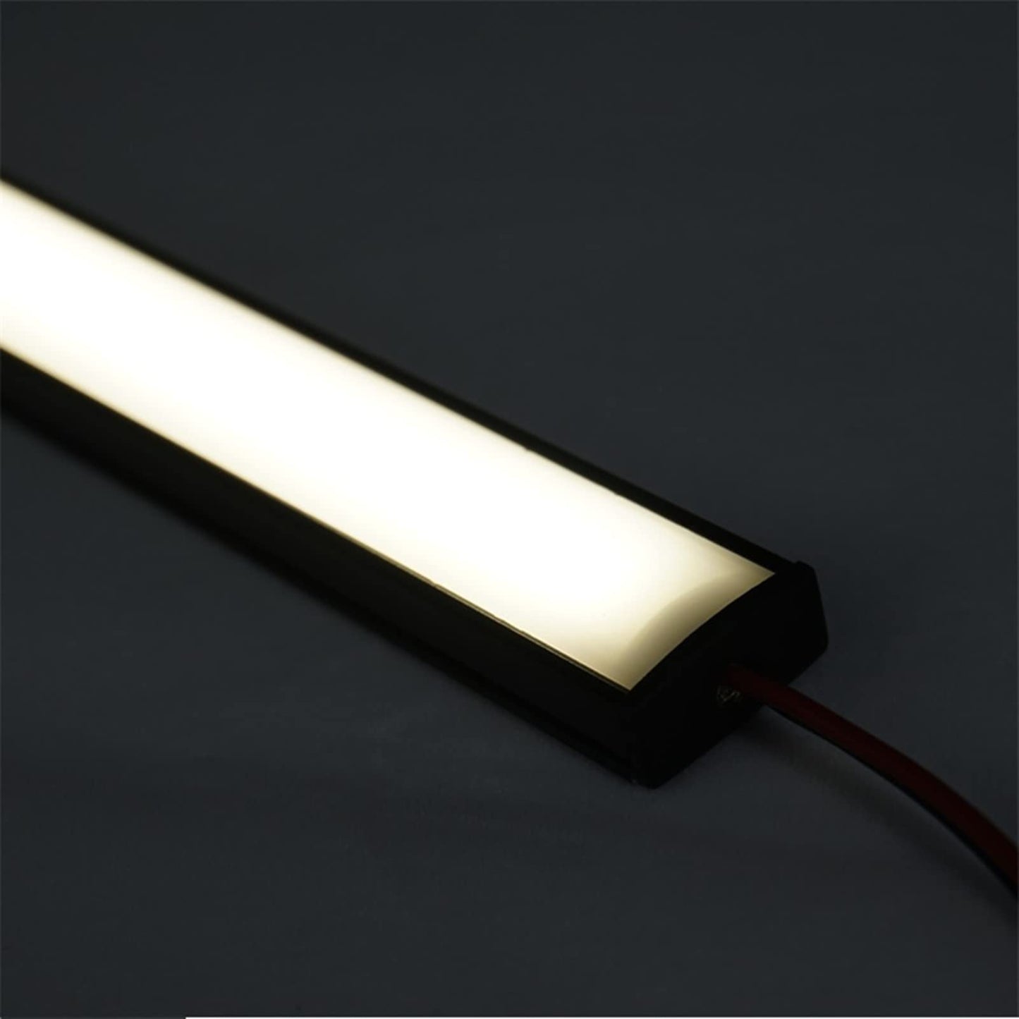 THMOOTHER 6-Pack 16-Inch U Shape Surface Mounted LED Strip Black Channel with Anti UV Diffuser - Versatile Lighting Solution for Elegant Ambiance and Enhanced Illumination