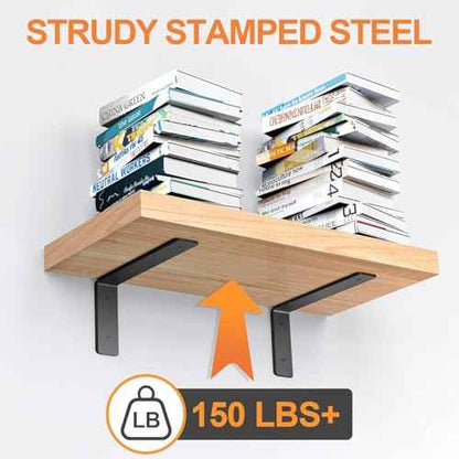 Heavy Duty Shelf Brackets 10 Inch, 8 Pack Floating Shelf Brackets, L Wall Shelf Bracket for DIY Decorative with Mounting Hardware