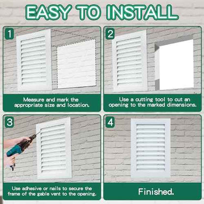 Gisafai 2 Pcs 12" x 18" Gable Vent Aluminum Alloy Wall Vents Shed Attic Window with Screen Return Air Grill with Screws, for Ventilation Exterior Doors Wall House (White)