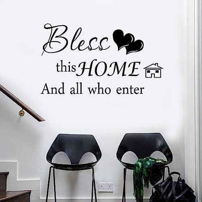 4 Pieces THIS IS US TOGETHER BLESS THIS HOME Wall Decor Signs - Vinyl Wall Stickers for Living Room, Bedroom, Home Office, Teen Dorm