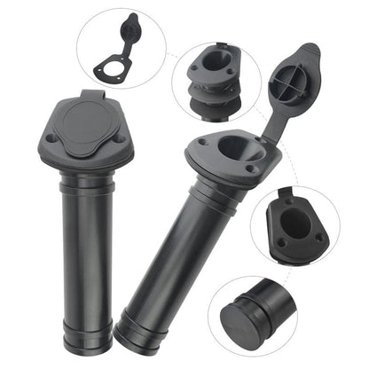 WMYCONGCONG 2 PCS Kayak Deck Fishing Rod Holder Plastic Flush Mount Fishing Boat Rod Holder w/Cap Cover for Kayak Boat Canoe