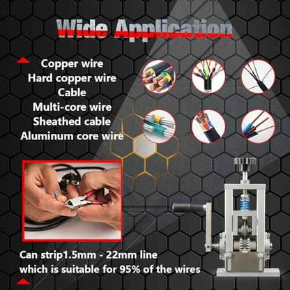 Wire Stripping Machine, Durable Aluminum Frame Upgraded Spring Design With One Extra White Steel Pressure Blade, 0.05''-1'' Wire Stripper