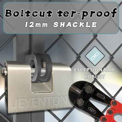 (2.91in) JEYETON [Armoured] High Security Padlock-[Anti-Drill Cylinder]-Heavy Duty Lock for Outdoor Storage Shed,Door,Garden,Motorbike,Gate,Fence,Warehouse-0.67" Shackle Clearance-Silver(74mm)