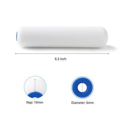 Mister Rui 10 Pack 4 Inch High Density Foam Paint Roller Covers - Small Mini Rollers for Painting Walls, Cabinets, Cupboards, Doors