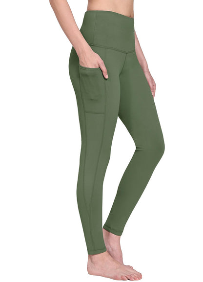 baleaf Women's Waterproof Leggings Fleece Lined Thermal Warm Winter Yoga Water Resistant Pants with Pockets Army Green S