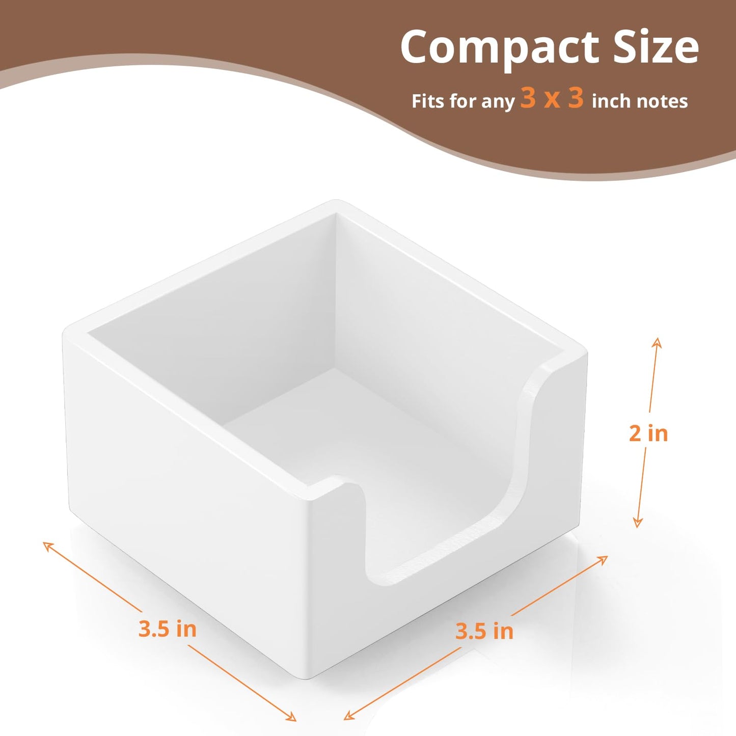 CMLKLZD Sticky Note Holder, Sticky Note Dispenser for Office Desk Accessories, Self Stick Note Pad Holder, Memo Pad Holder Dispenser Organizer for School Office Desk Supplies, White