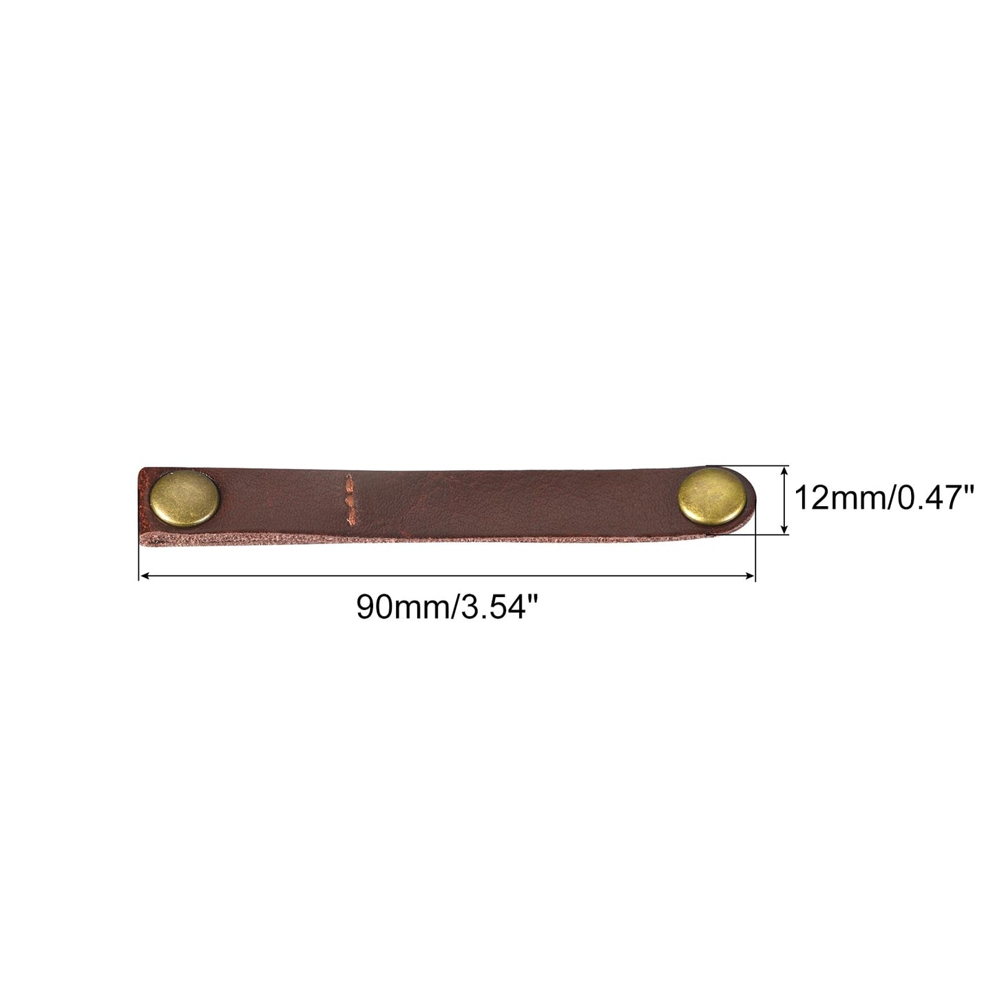 MECCANIXITY Pack of 15 Leather Cable Straps Cord Organizer 90x12mm Portable Cable Leather Clips Brown Earphone Cord Management for Cable, Wire