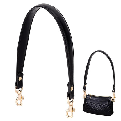 PH PandaHall Black PU Leather Purse Strap, 20 Inch Bag Handle 1 inch Wide Handbag Strap Bag Strap with Golden Buckles for Handbag Tote Briefcase Wallet DIY Handbags Making Underarm Bags