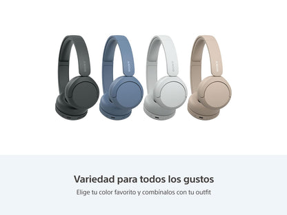 Sony WH-CH520 Best Wireless Bluetooth On-Ear Headphones with Microphone for Calls and Voice Control, Up to 50 Hours Battery Life with Quick Charge Function, Includes USB-C Charging Cable - Beige