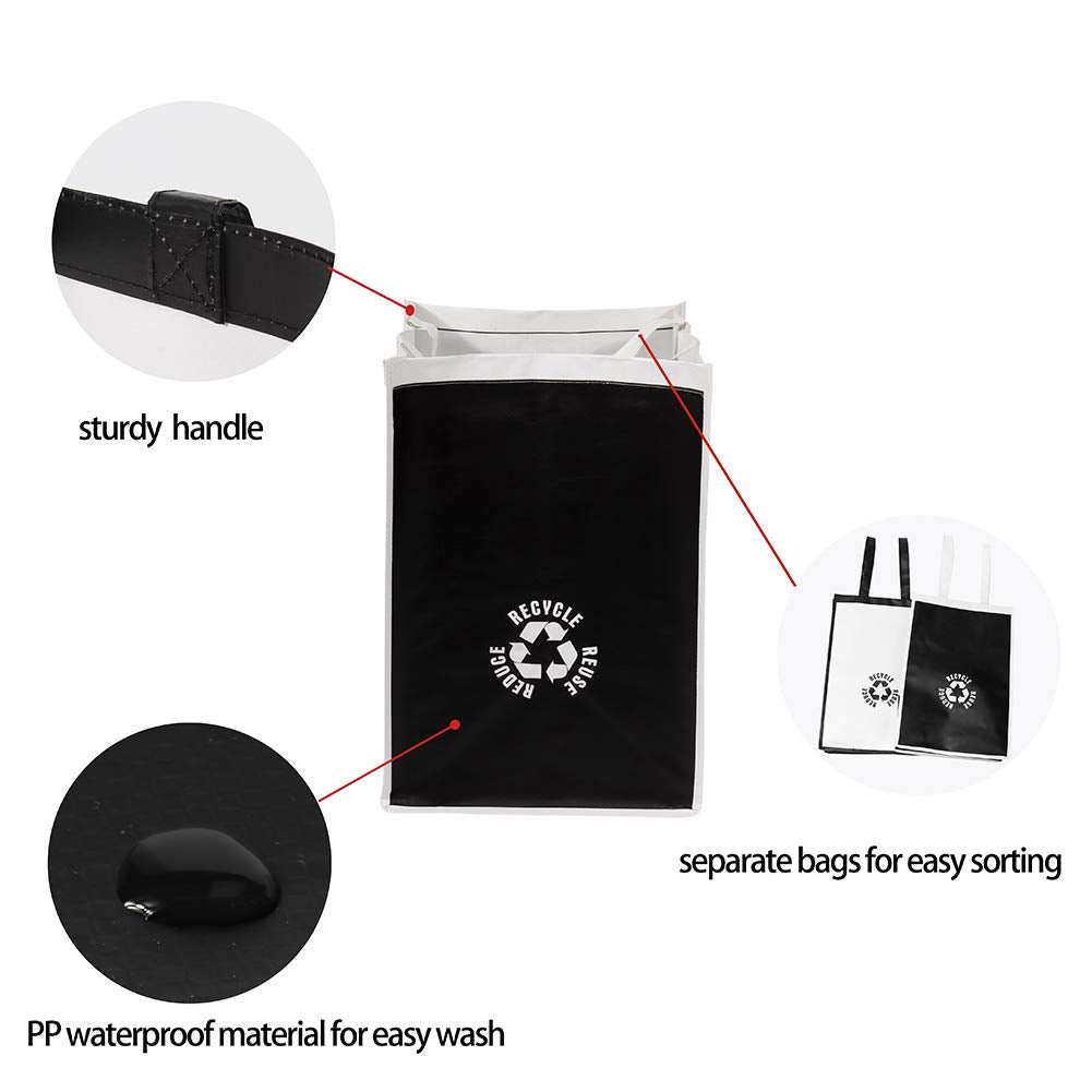 Lily queen Recycle Waste Bag for Kitchen Home Trash Sorting Bins Base Plate Waterproof Baskets Polypropylene 2 Set