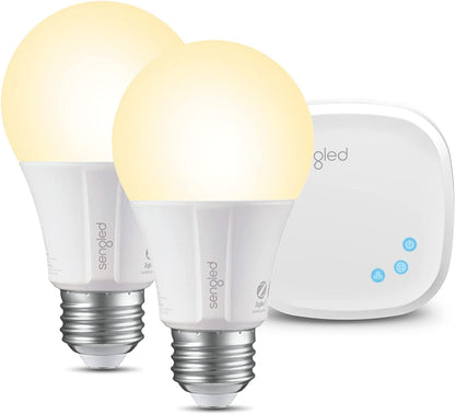 Sengled Smart Light Bulbs, Zigbee Hub Required, Works with Alexa and SmartThings, Voice Control with Google Home and Echo with built-in Hub, Soft White 60W Equivalent A19 Dimmable Smart Bulbs, 4-Pack