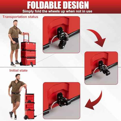 Steel Construction Front Wheels, Packout Caster Wheel kit fit for Milwaukee Packout Rolling Tool Box- Accessories for Packout Toolbox, 200 Lbs Capacity