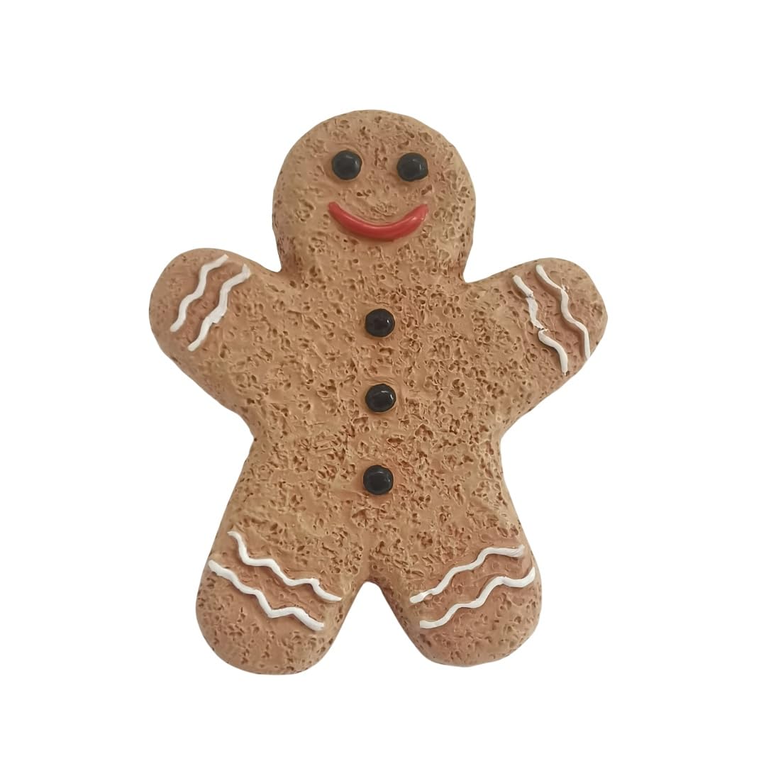 Amyoxu Gingerbread Men Drawer Pulls Cabinet Knobs Hand Painted Resin Dressing Table Handles Country Kitchen Home Christmas Decoraton (Pack of 6)