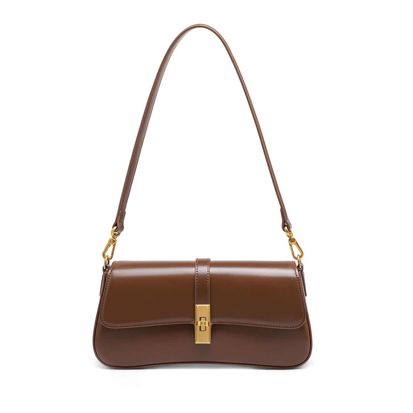 MoreFarther Shoulder Bag for Women, Genuine Leather Crossbody Bag Handbag with Removable Adjustable Straps(Coffee)