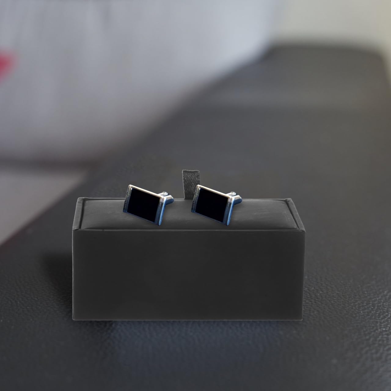 PRETYZOOM 5pcs Cufflink Box, Pu Leather Cufflink Case, Small Flip-up Cuff Link Storage Boxes, Mens Small Jewelry Storage Holder for Travel, Business Trip