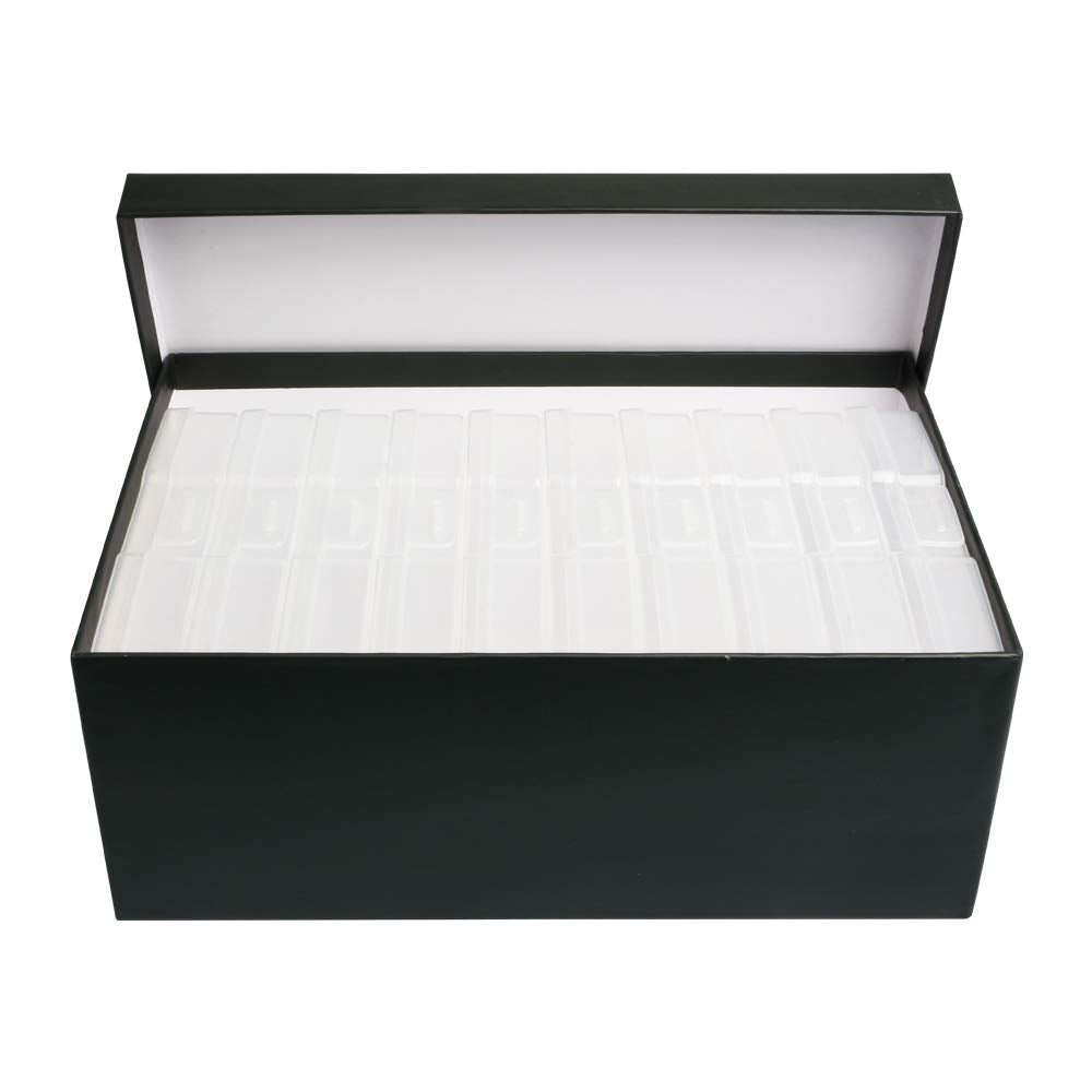 novelinks Photo Case 4" x 6" Photo Storage Box, 10 Inner Picture Storage Containers & Photo Organizer Cases, Portable Photo Craft Keeper for Photos, Crafts, Cards (Black, 2 Pack)