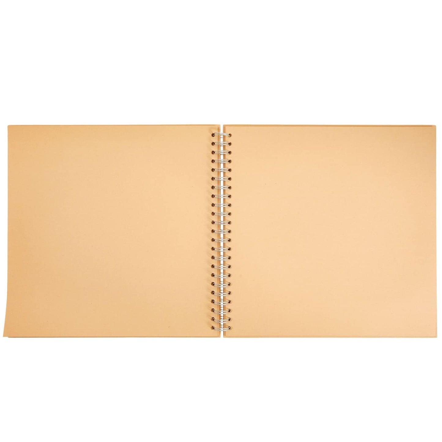 Paper Junkie Spiral Bound Scrapbook Album - 12 x 12 In, Kraft Hardcover, 40 Sheets (80 Pages) - Blank Kraft Paper Pages Lay-Flat for Drawing & Writing - Scrapbook Journal