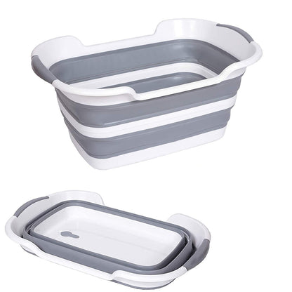 Qyuruisi Collapsible Pet Bathtub for Small Dogs and Cats Portable Bath Tub for Dog Organizer Folding Washing Tub Non Slip with Drainage Hole (Grey)